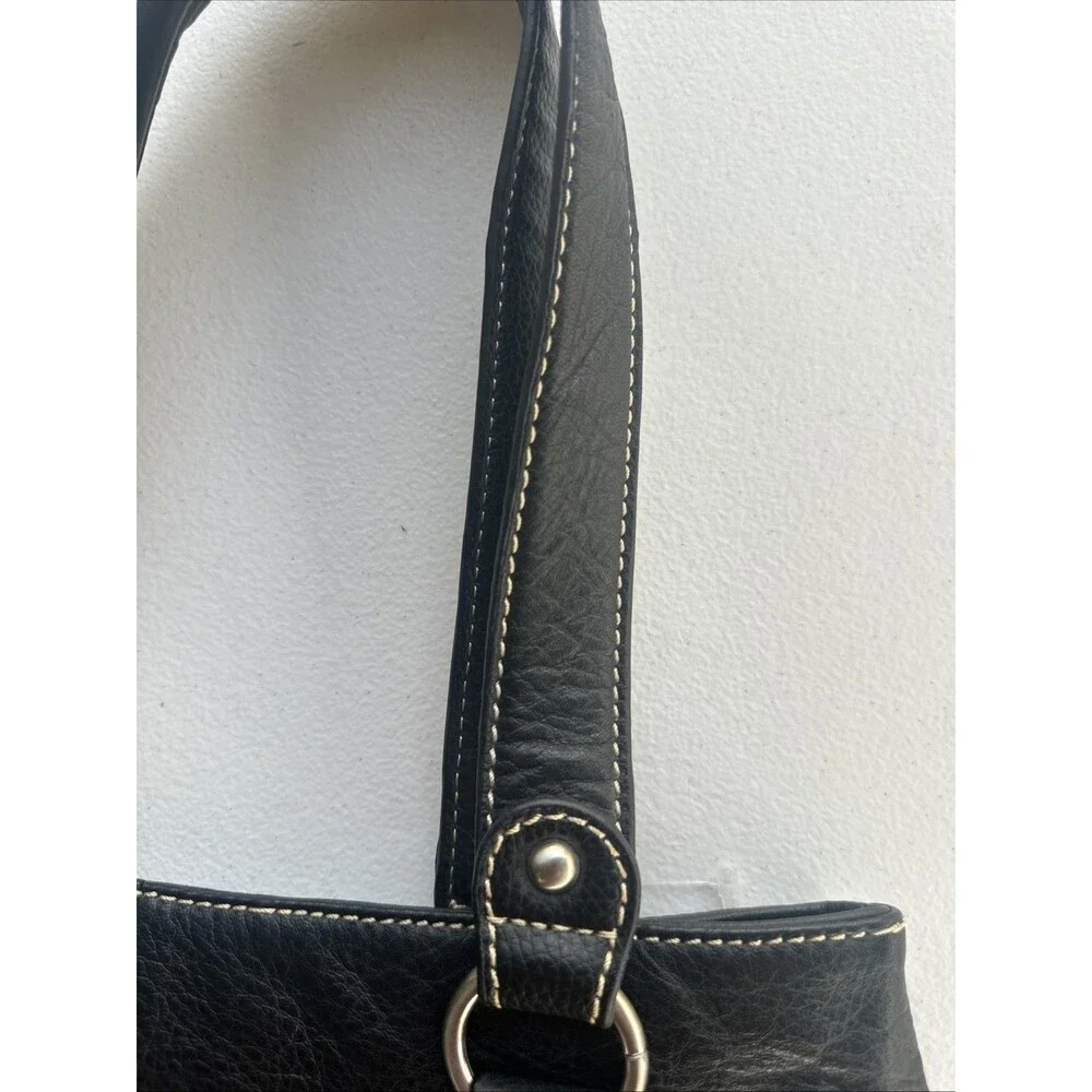 Coldwater Creek Brown Pebble Leather Shoulder Bag #91845 Purse 16”x11”x5”